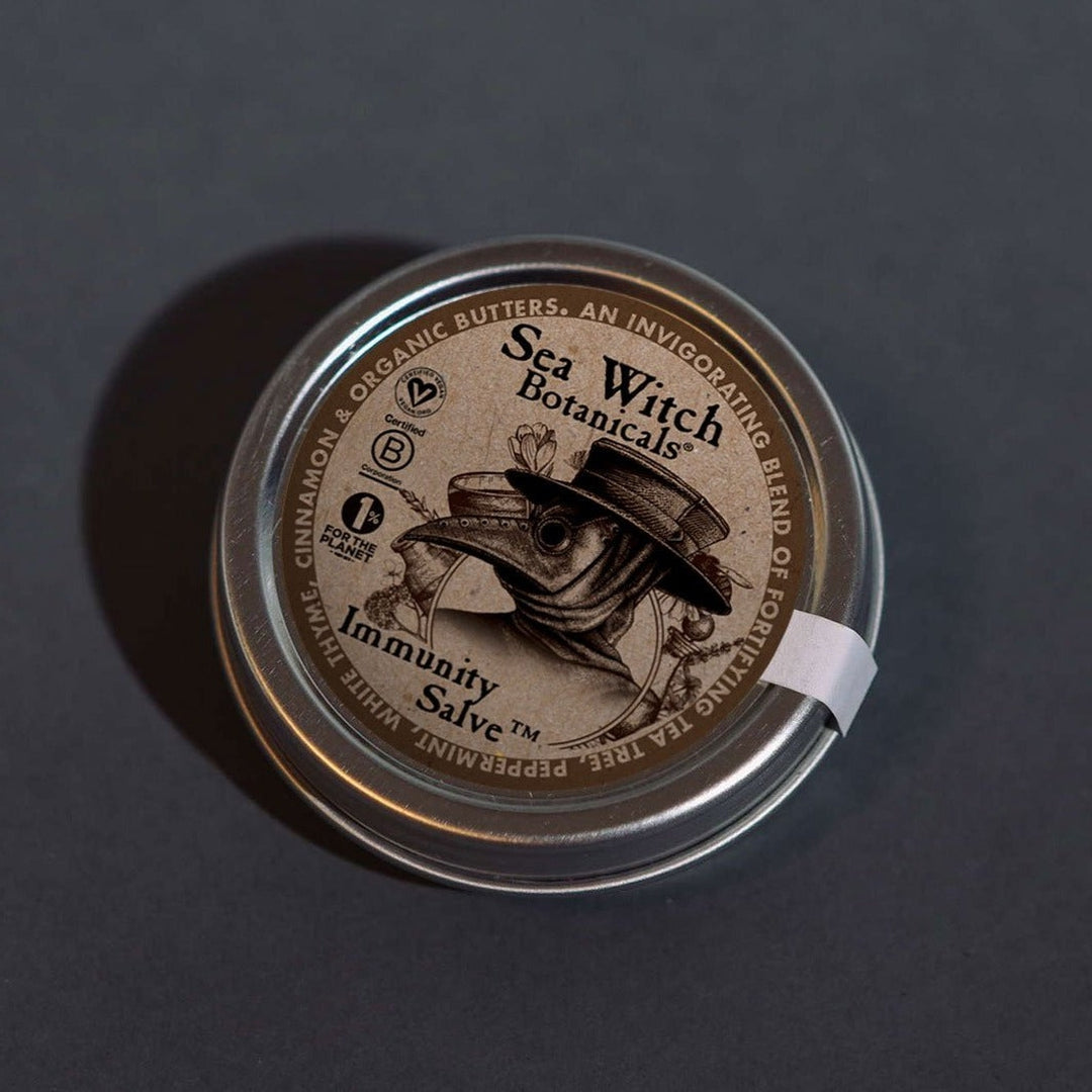 Immunity Salve from Sea Witch Botanicals. Inspired by plague doctors of the black plague. 