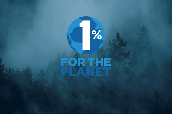1% For the Planet with Misty trees 
