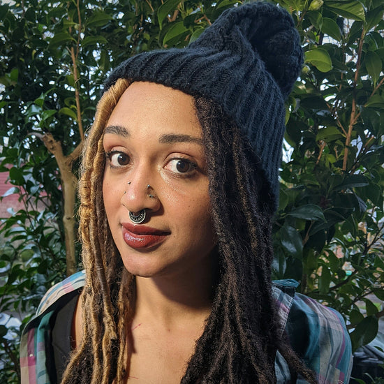 model in matte burgundy lip and cheek tint