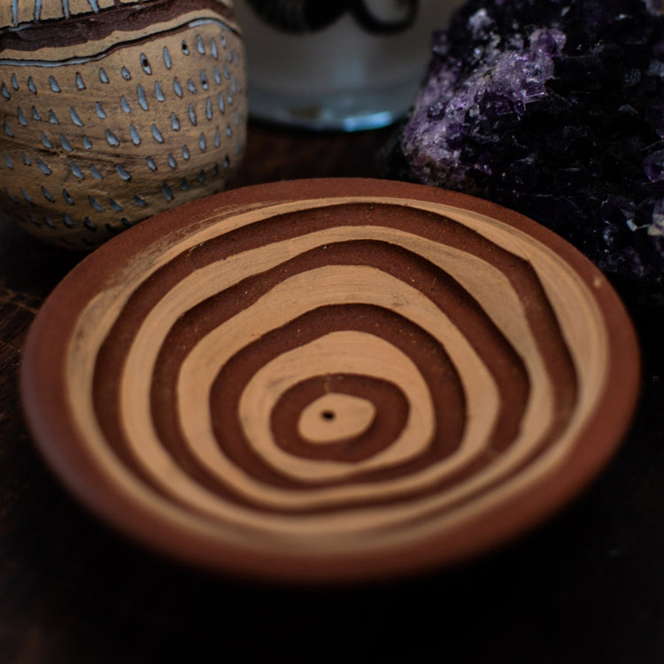 Red Clay Incense Holders-Incense Holders-Twig Earthgoods-Tree Ring-Sea Witch Botanicals