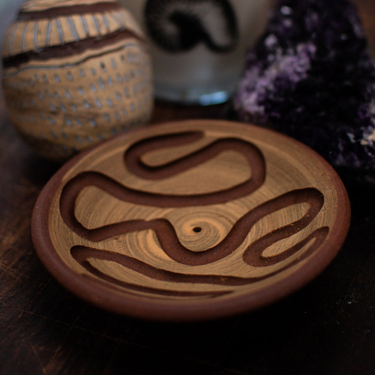 Red Clay Incense Holders-Incense Holders-Twig Earthgoods-River-Sea Witch Botanicals