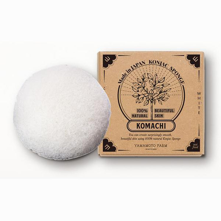 Komachi Konjac Facial Sponge-Facial Care-Yamamoto Farms-White-Sea Witch Botanicals