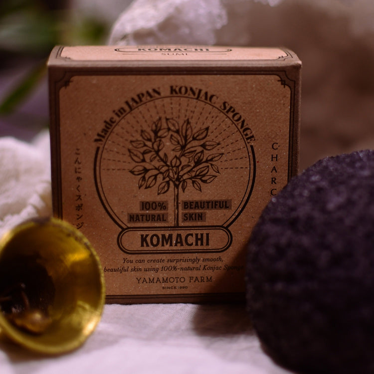 Komachi Konjac Facial Sponge-Facial Care-Yamamoto Farms-Charcoal-Sea Witch Botanicals