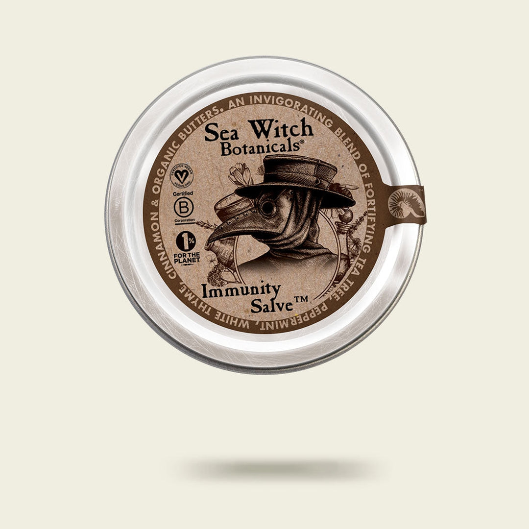 Immunity Salve from Sea Witch Botanicals. Inspired by plague doctors of the black plague. 